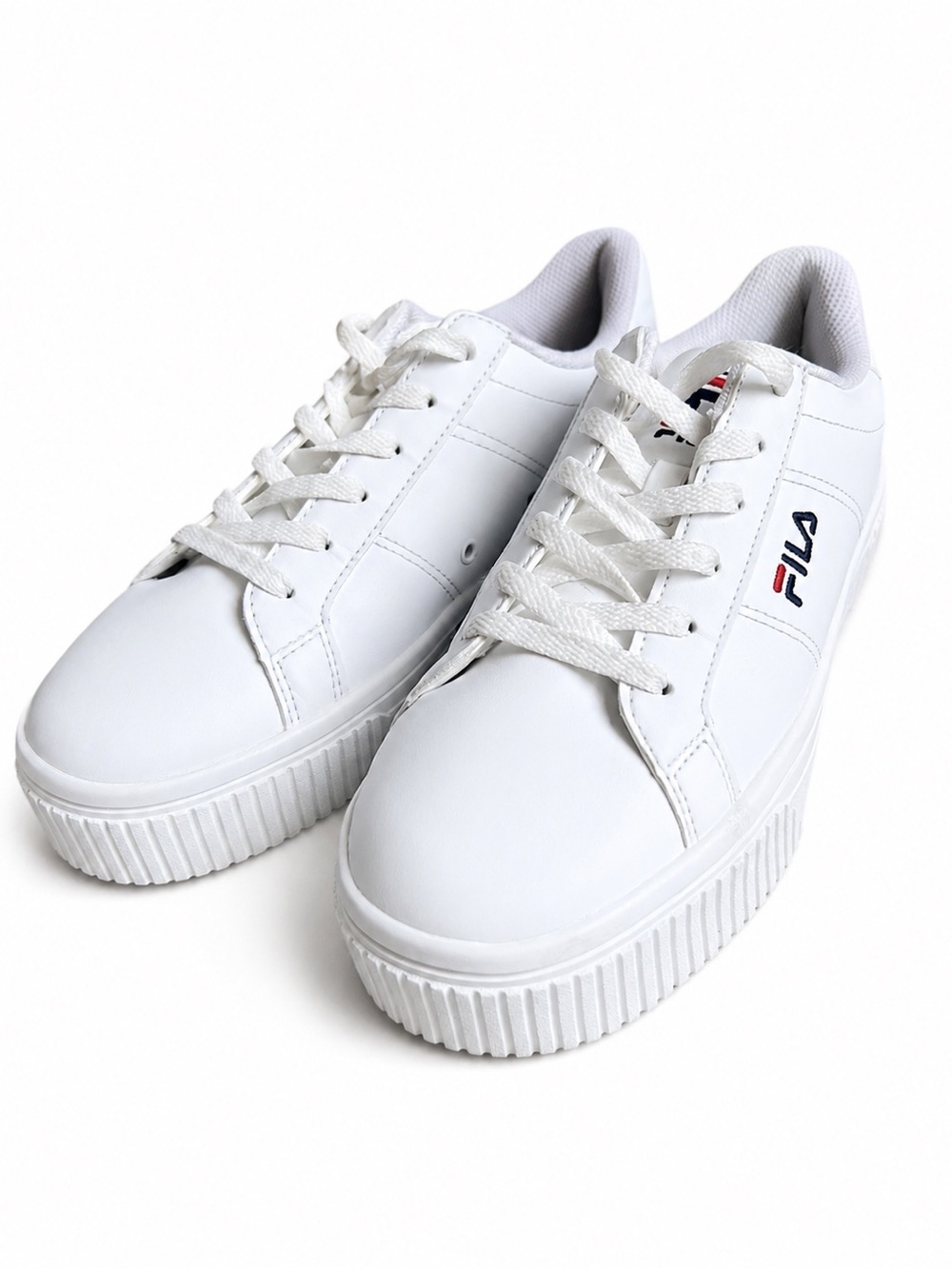 Fila Women's White Low-Top Platform Sneakers with Logo